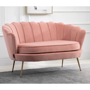 Arial Fabric 2 Seater Sofa In Coral