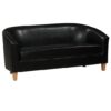 Cardea PU Leather 3 Seater Sofa In Black
