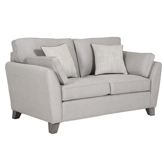 Castro Velvet Fabric 2 Seater Sofa In Light Grey