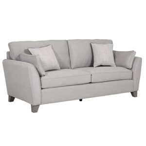 Castro Velvet Fabric 3 Seater Sofa In Light Grey