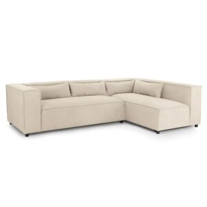 Beilla Polyster Fabric Corner Sofa Universal In Beige