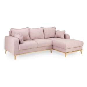 Buxton Fabric Right Hand Corner Sofa In Pink