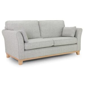 Delft Fabric 3 Seater Sofa With Wooden Frame In Grey