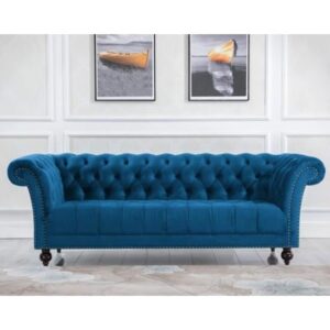 Chanter Fabric 3 Seater Sofa In Midnight Blue