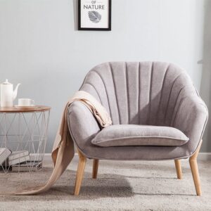 75cm Height Armchair Brushed Tub Chair Faux Wool Barrel Accent