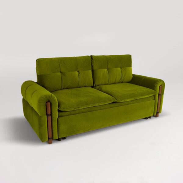 Cottonfy Vintage Pet Friendly Bamboo Design Sofa Bed with Storage