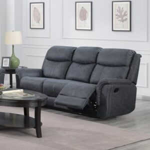 Proxima Fabric Recliner 3 Seater Sofa In Slate Grey