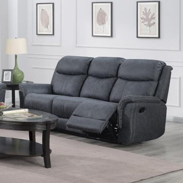 Proxima Fabric Recliner 3 Seater Sofa In Slate Grey